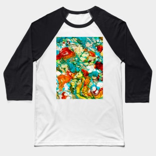 abstract marble fluid art vibrant design Baseball T-Shirt